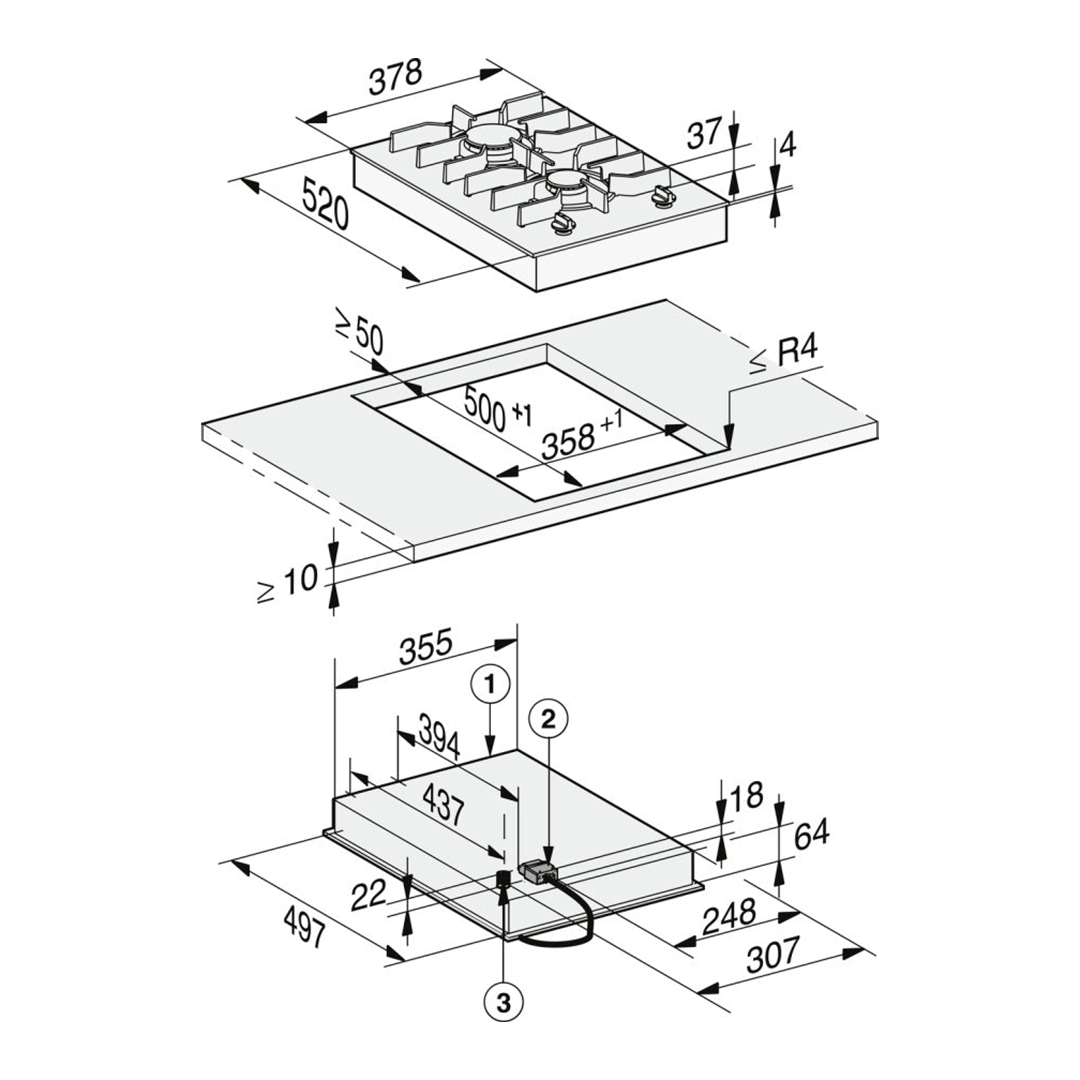 Газовая варочная панель (газ) Miele CS 7102-1 FL