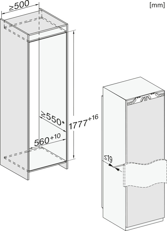 Встраиваемый холодильник Miele K7797C R